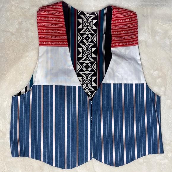 Reversible Vest One Side is Americana The Other Southwest Medium - Picture 1 of 10